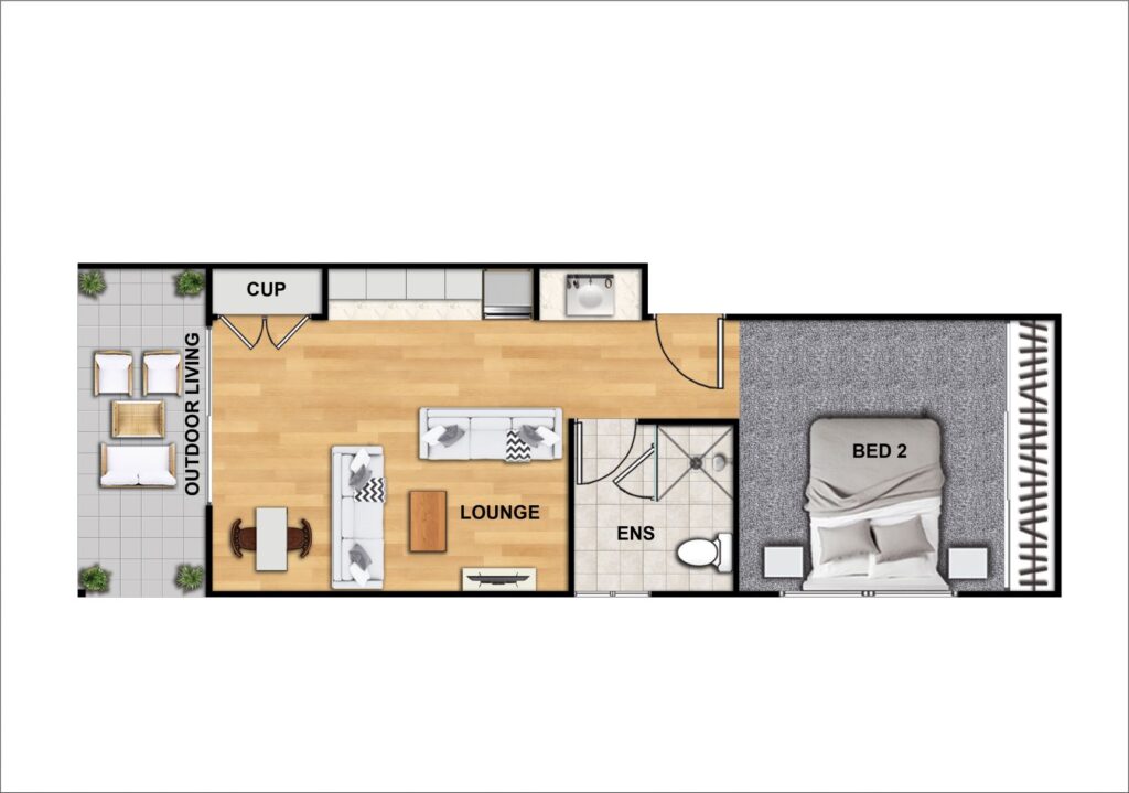 Micro Apartment Brisbane Floor Plan